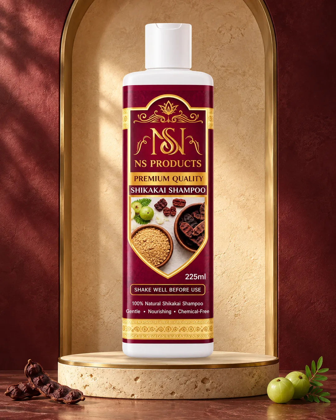 NS Premium Quality Shikakai Shampoo with amla and shikakai